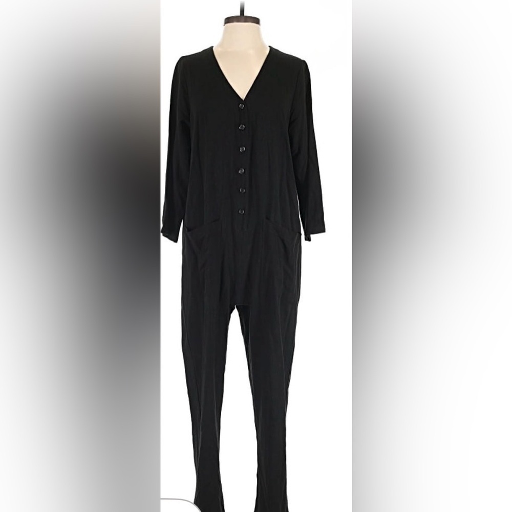 Rachel Pally Black Button-Front Jumpsuit